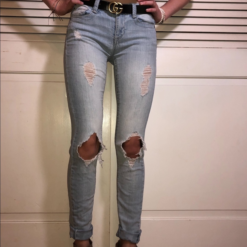 Ripped light wash jeans